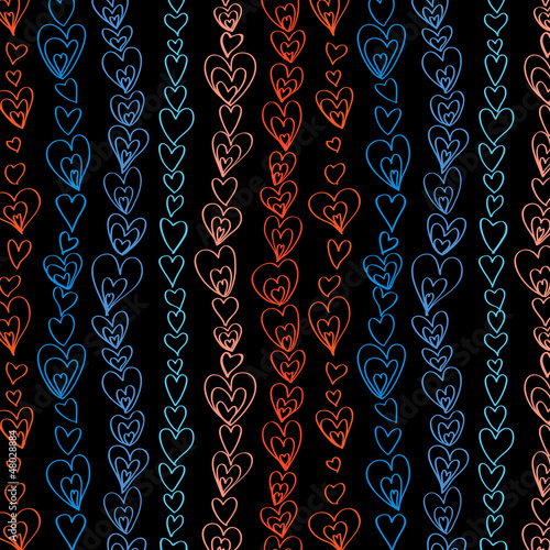 Colorful hearts garland sea...