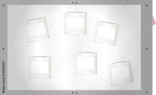 Sildes on a light table, free space for pix,vector illustration