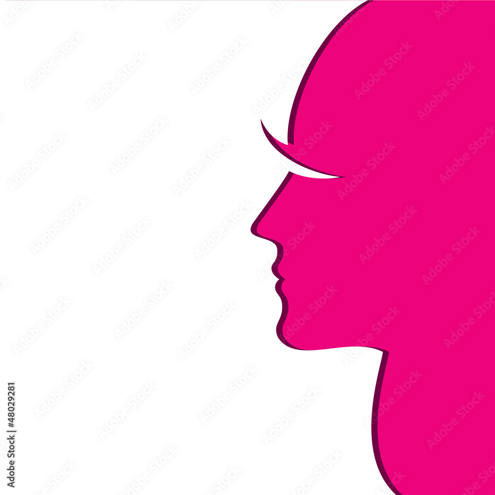 pink women face stock vector