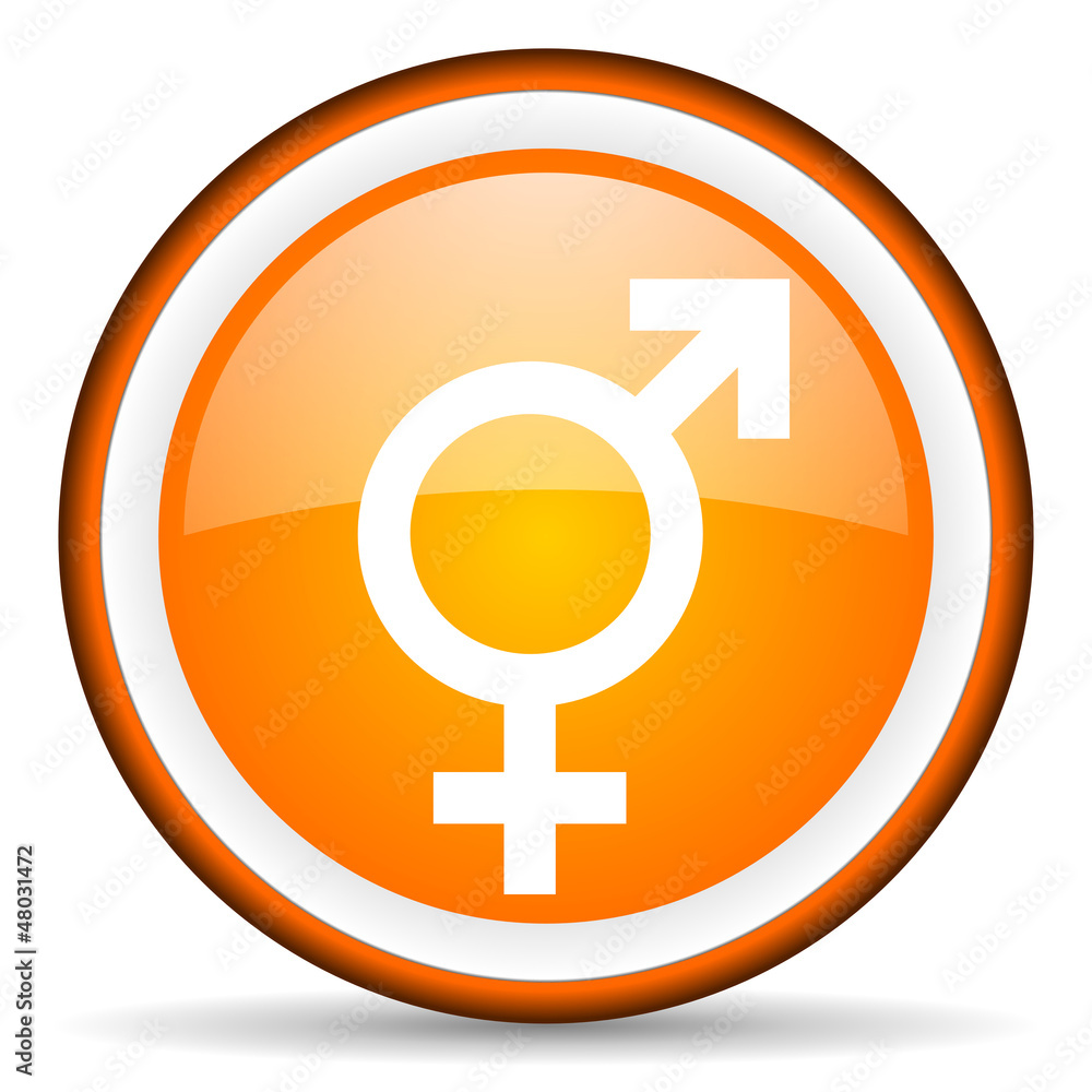 sex orange glossy icon on white background sex orange glossy icon on white background