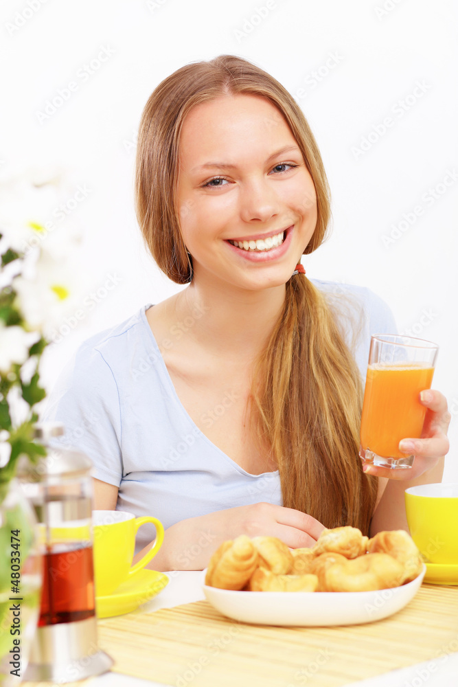 Beautiful young woman drinking tea Beautiful young woman drinking tea