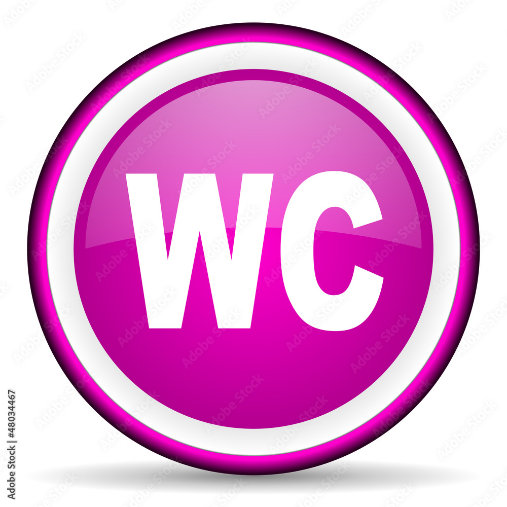 wc violet glossy icon on white background wc violet glossy icon on white background