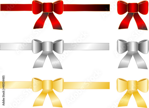 Schleifen Set Rot Silber Gold