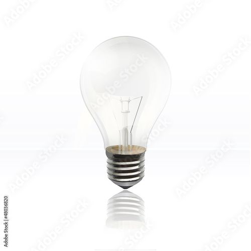 Realistic bulb isolated on white. Vector design. 
