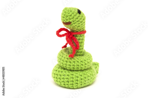 Crochet Snake Doll with Red Scraf