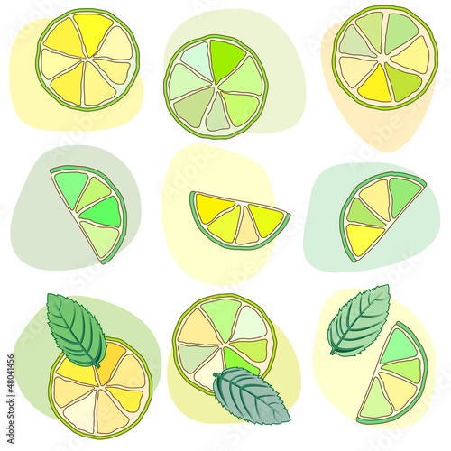 citrus mojito pattern vector eps