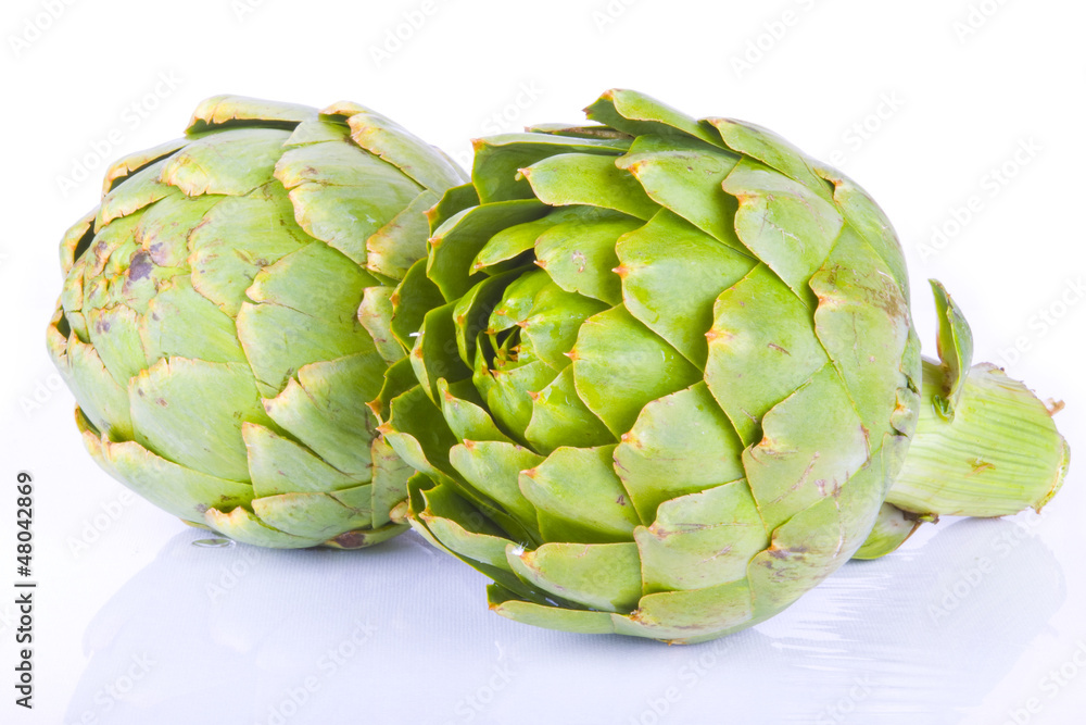 Fototapeta premium Artichokes on White Background