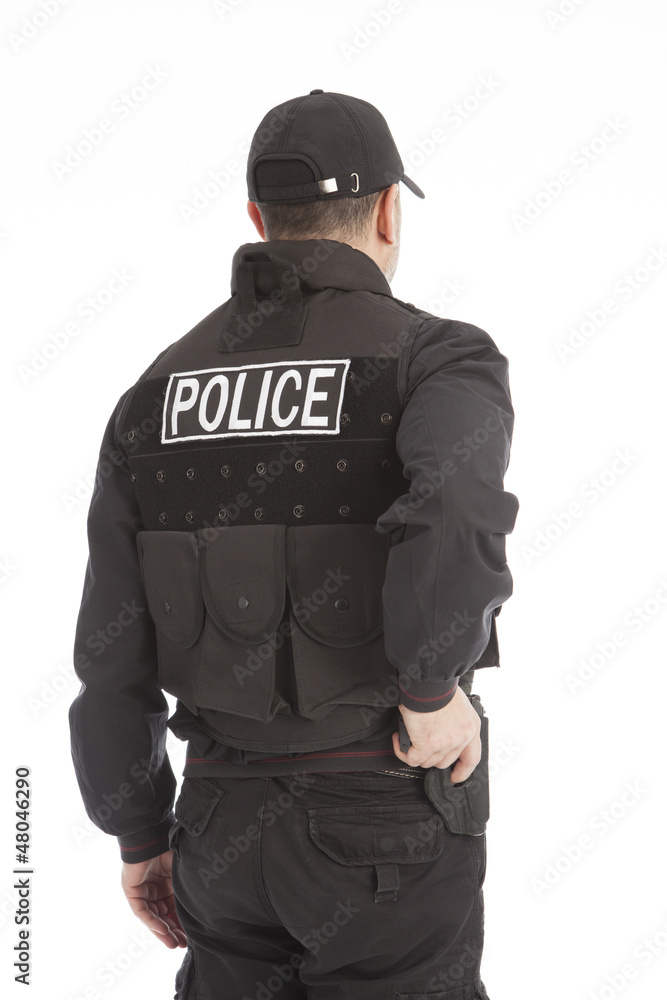 The armed person with the gun. The armed person with the gun.