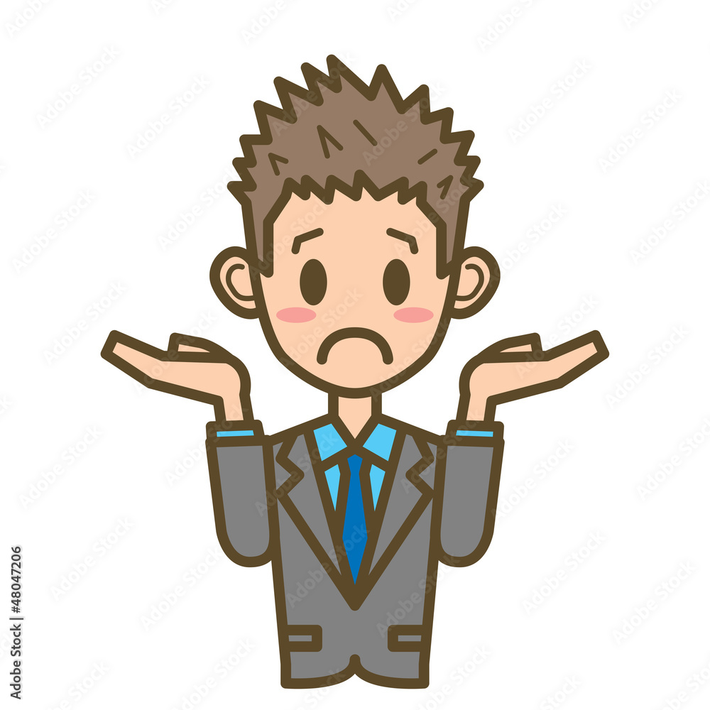 ビジネスマン　F01　上半身　諦める