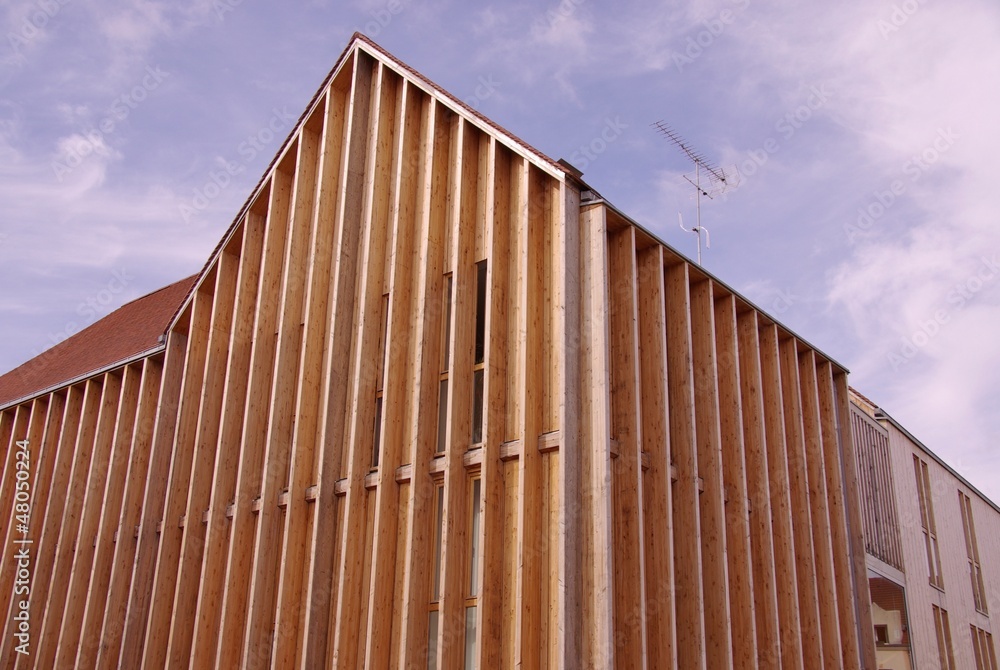 A modern wooden house in Troyes in France A modern wooden house in Troyes in France