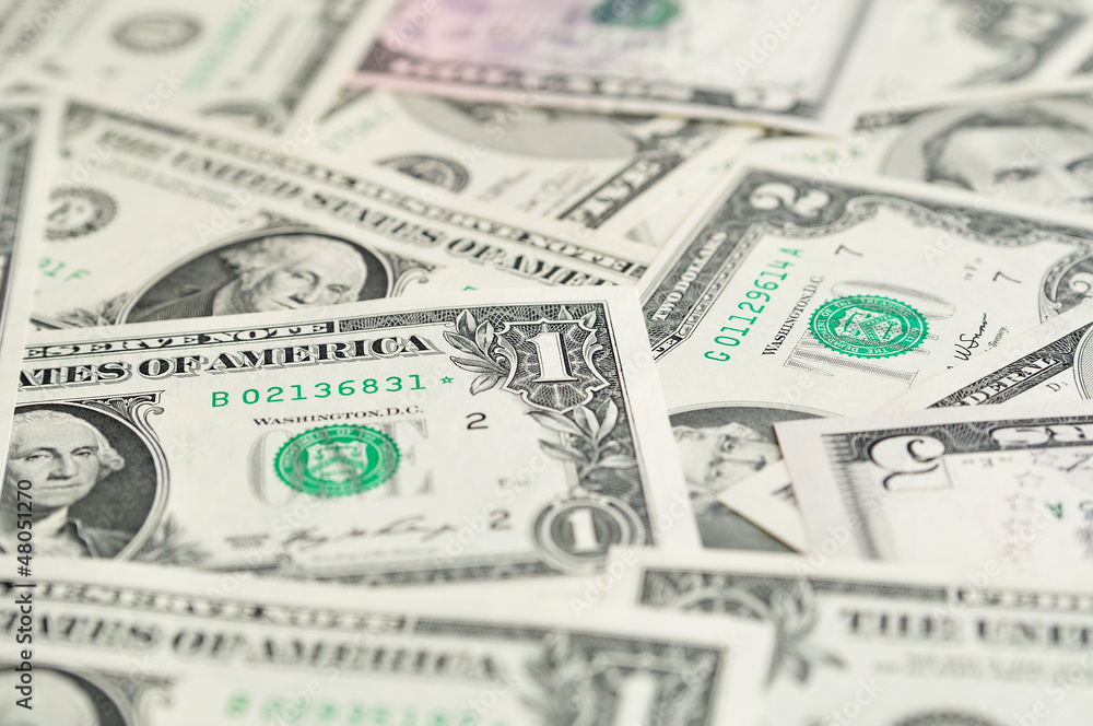Dollar banknotes as background with selective focus. Dollar banknotes as background with selective focus.
