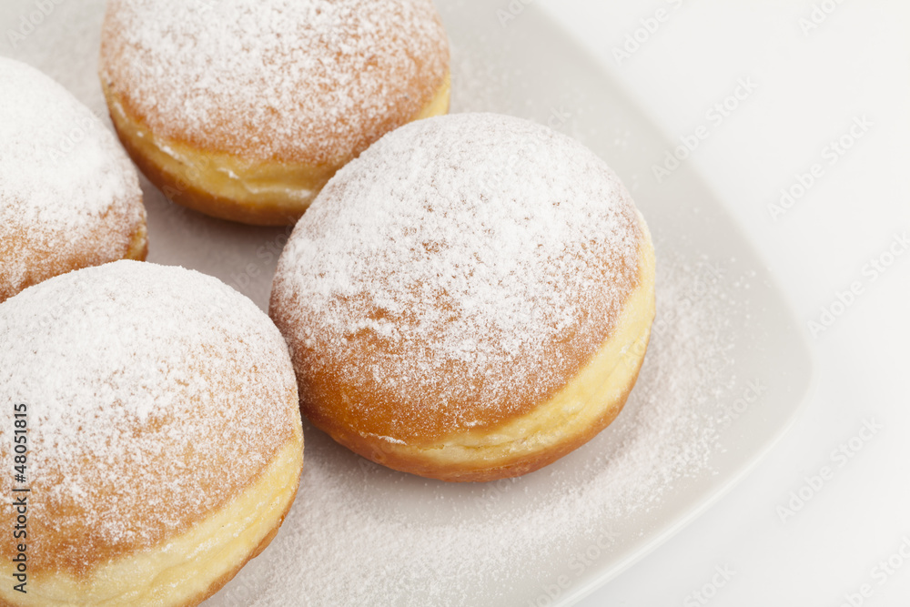 donuts on a white plate