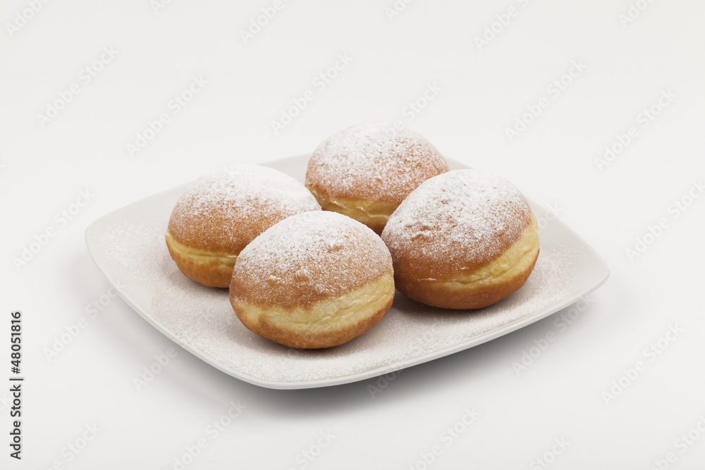 donuts on a white plate