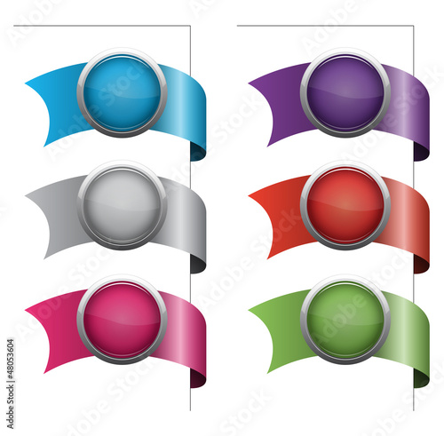 Page Ribbon With Glossy Button