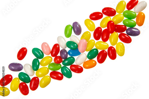 Color jelly beans over white