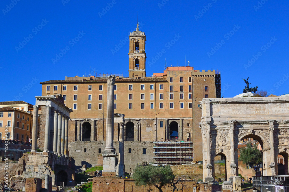Roma - Palazzo Senatorio visto dal Foro Romano