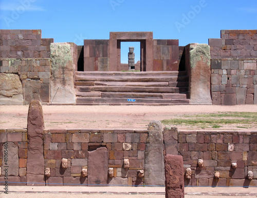 Bolivia, Tiwanaku ruins, Kalasasaya & lower temples photo
