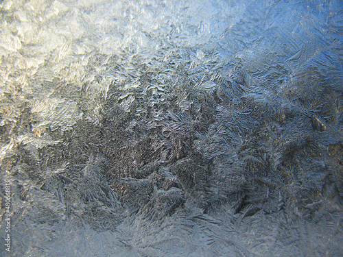 Frosty pattern on winter window