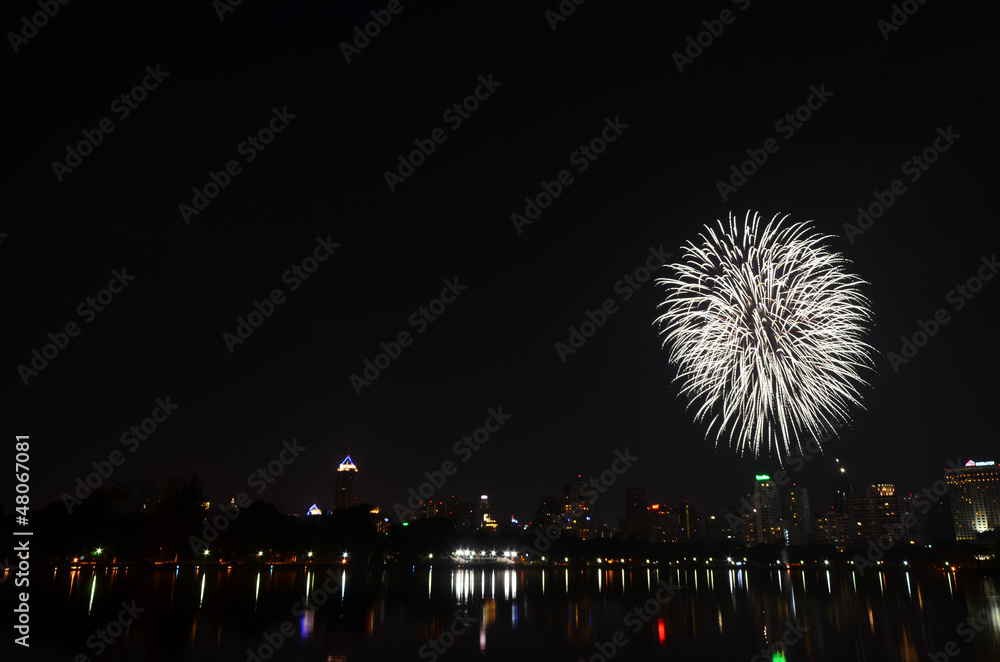 Fireworks in Bangkok, Thailand Fireworks in Bangkok, Thailand