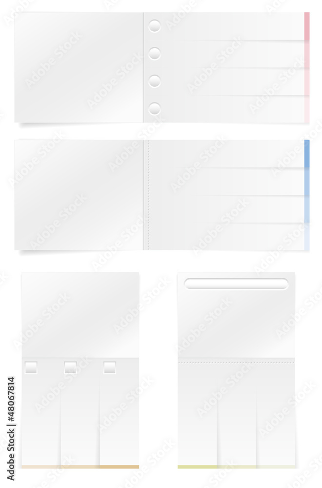 Set of empty paper card for your text - vector file Set of empty paper card for your text - vector file