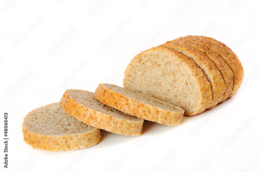 sliced  bread, isolated on white