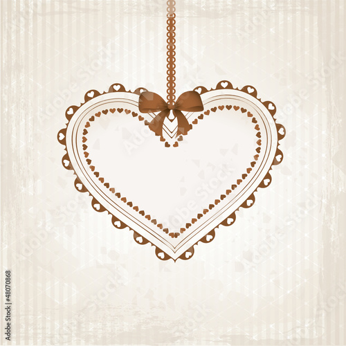 Braunes Herz aug Grunge Hintergrund