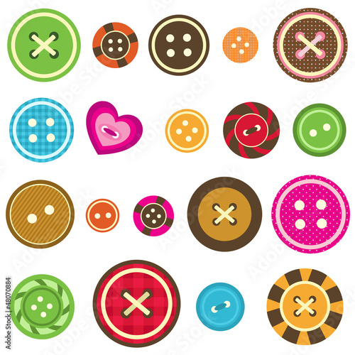 set of various sewing buttons
