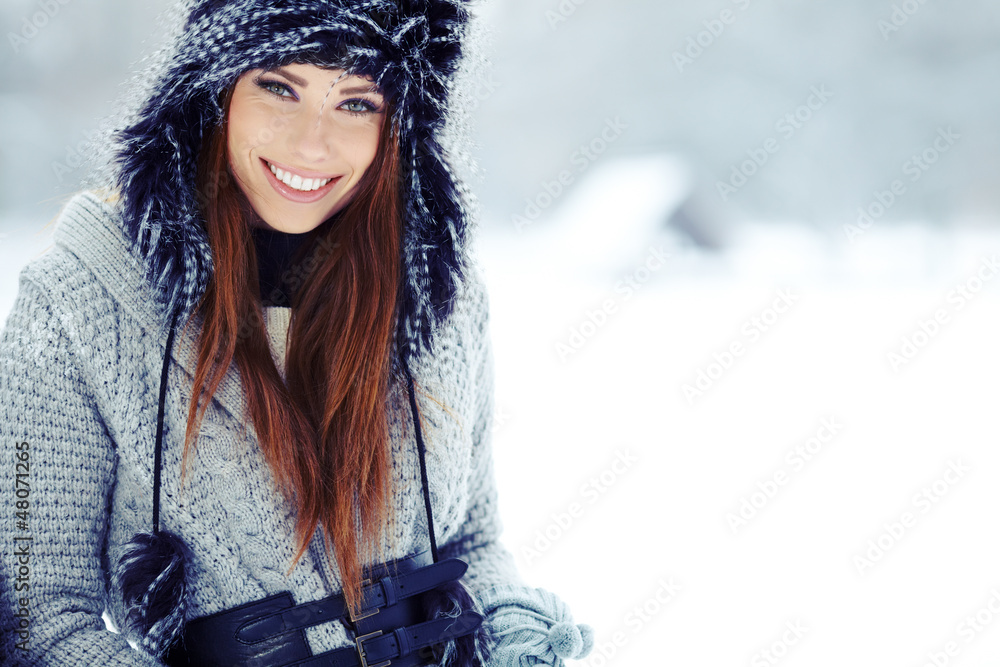 WInter woman portrait outdoor WInter woman portrait outdoor
