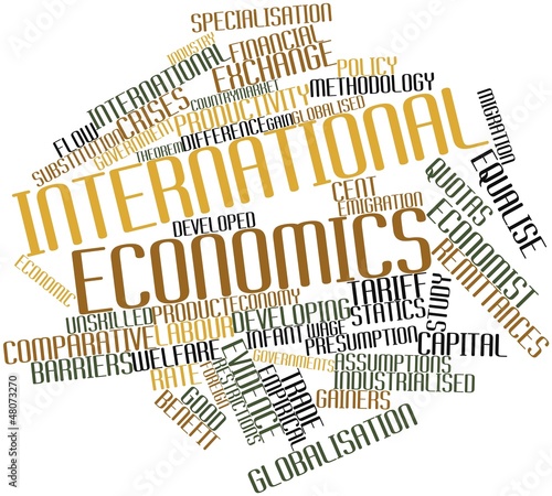 Tableau sur toile Word cloud for International economics