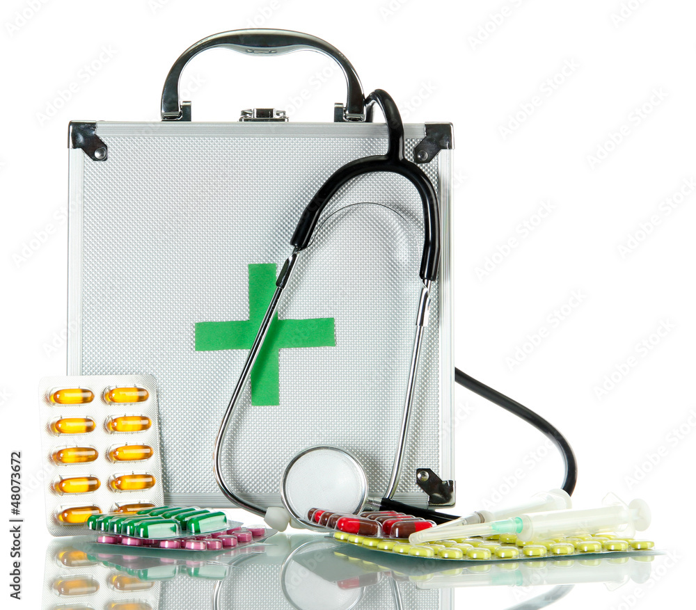 First aid box, isolated on white