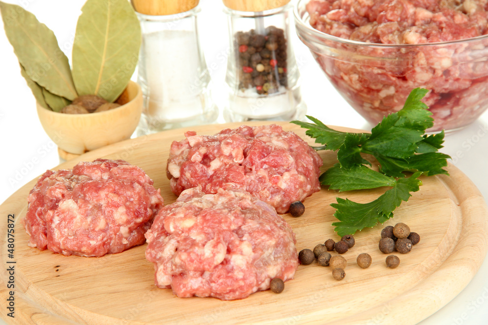Raw meatballs with spices Raw meatballs with spices