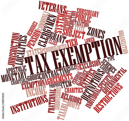 Bilde på lerret Word cloud for Tax exemption