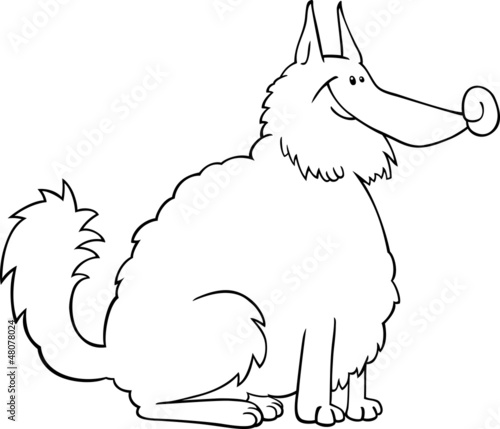 spitz dog cartoon for coloring book