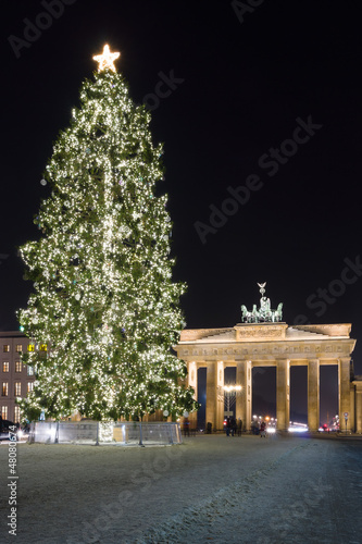 Brandenburg Gate and the Christmas tree.