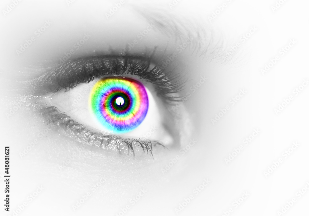 Obraz premium Human eye on grey background