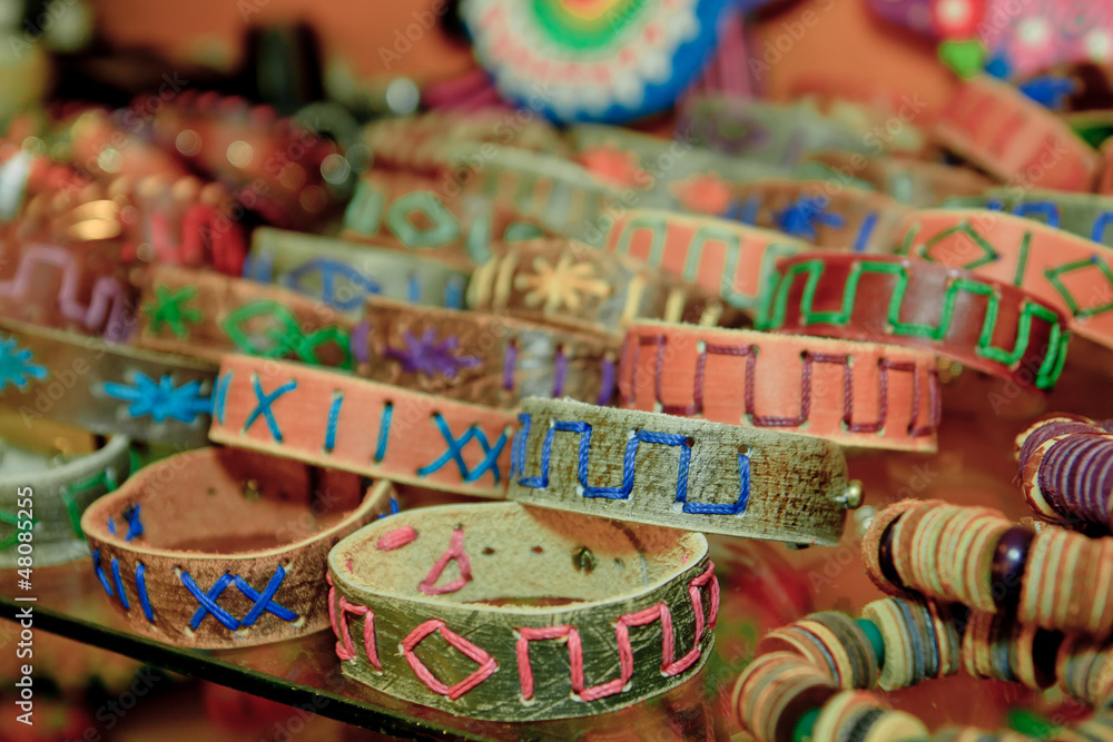 Wristbands in an Ecuador market
