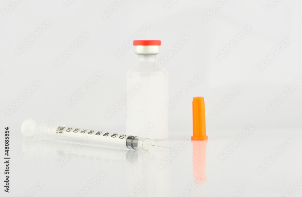 Syringe and insulin vial Syringe and insulin vial