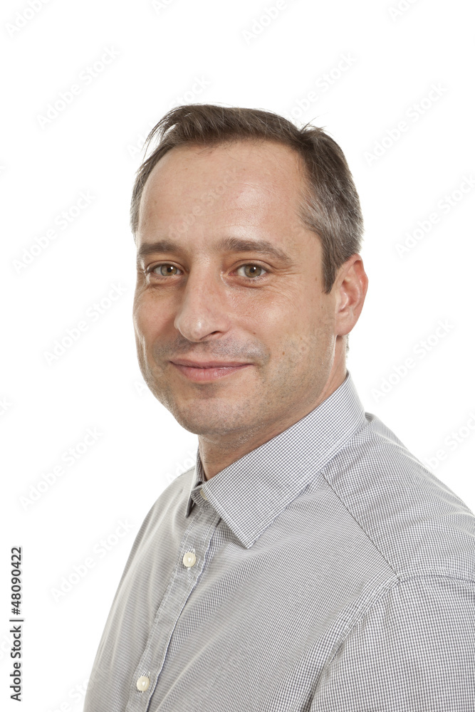portrait of adult man, isolated on white background portrait of adult man, isolated on white background