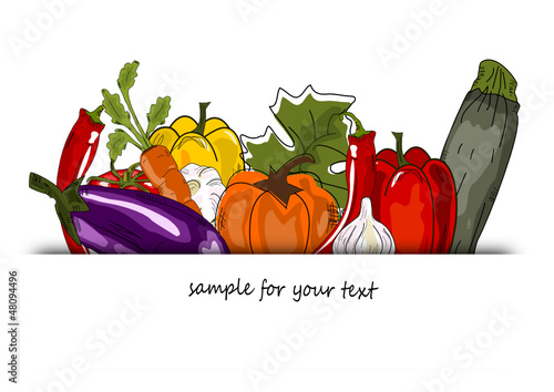 Gemüse, Vegetables  Illustration
