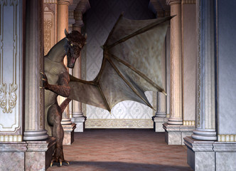 Acrylglasbilder Drachen Drache im Gebäude  © Bernd Libbach