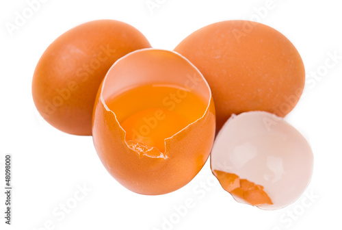 Broken egg isolated