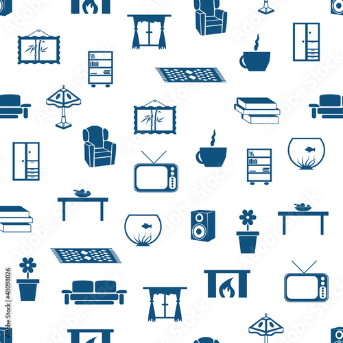 seamless living room pattern