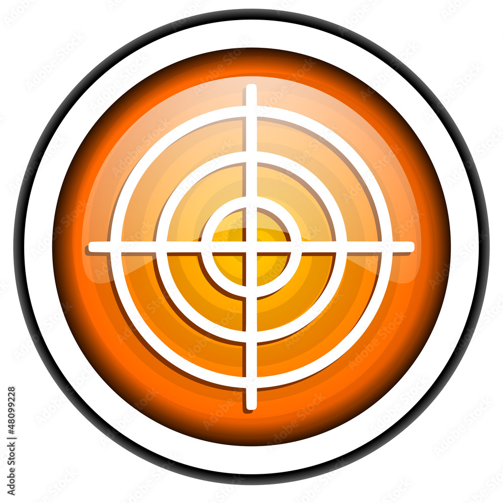 target orange glossy icon isolated on white background target orange glossy icon isolated on white background