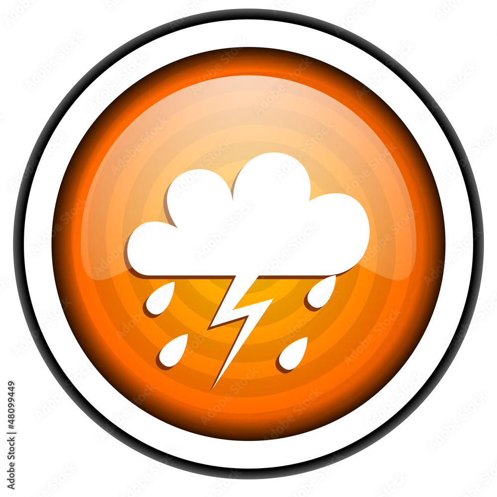weather forecast orange glossy icon isolated on white background weather forecast orange glossy icon isolated on white background