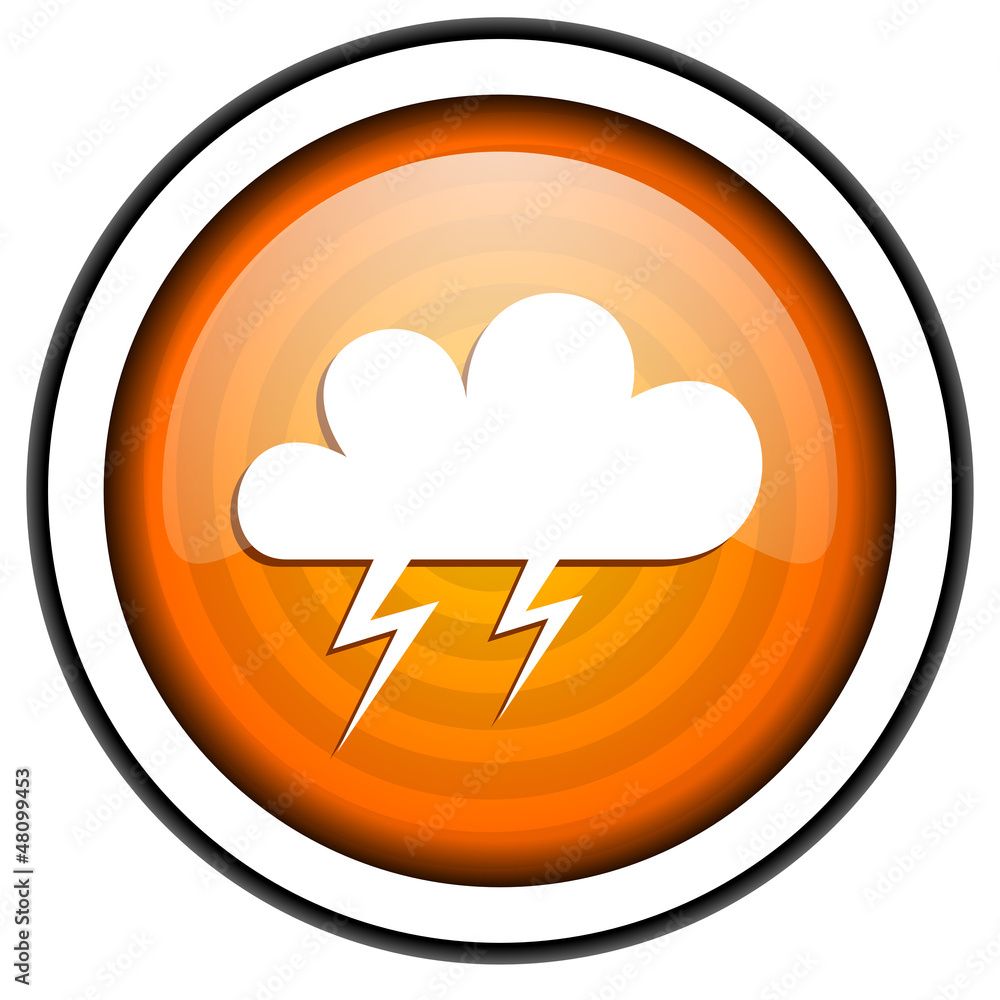 weather forecast orange glossy icon isolated on white background weather forecast orange glossy icon isolated on white background