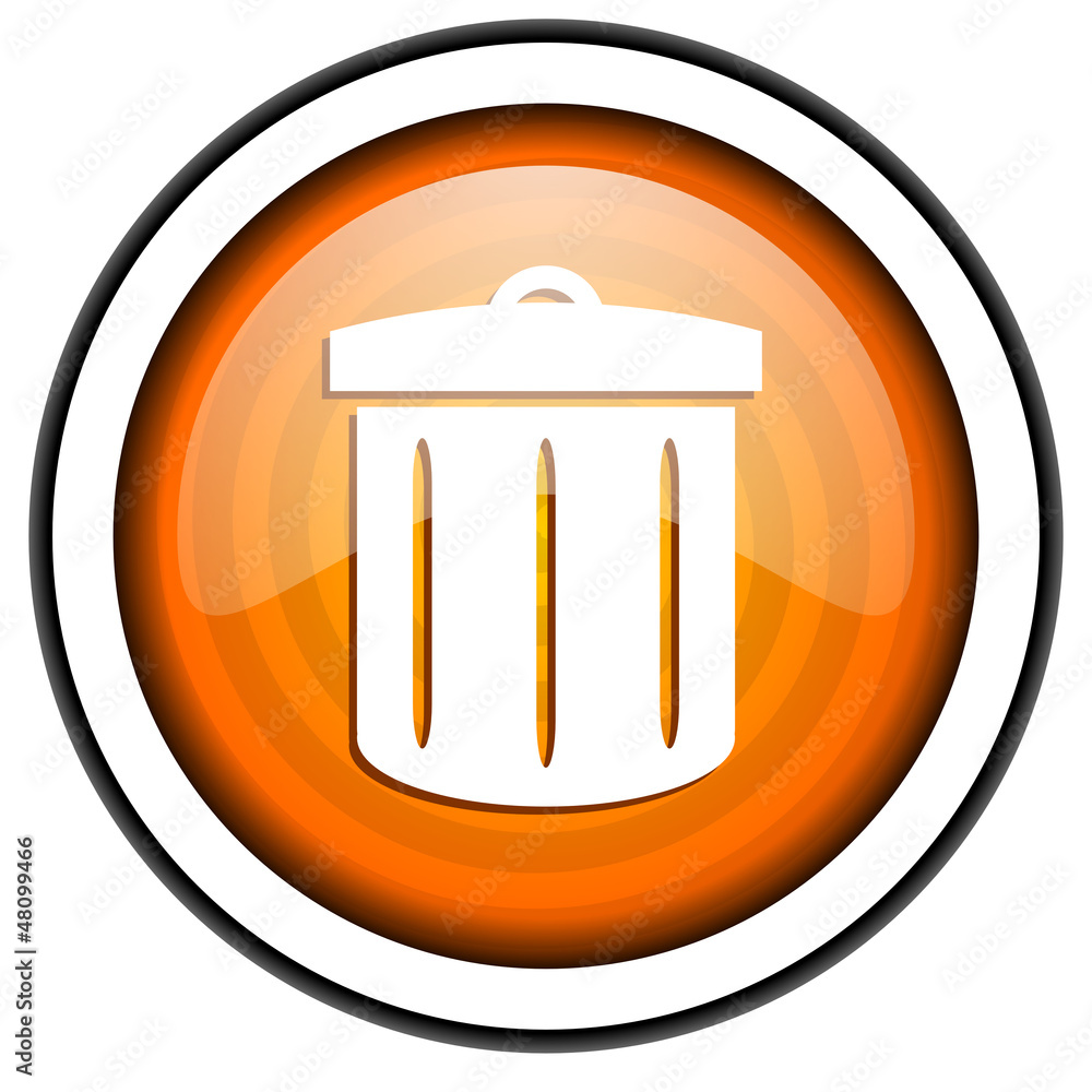 recycle orange glossy icon isolated on white background recycle orange glossy icon isolated on white background