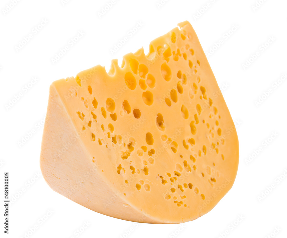a large piece of cheese isolated a large piece of cheese isolated
