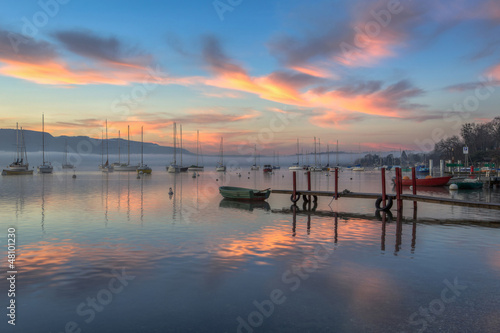 Sunrise and Sailboats