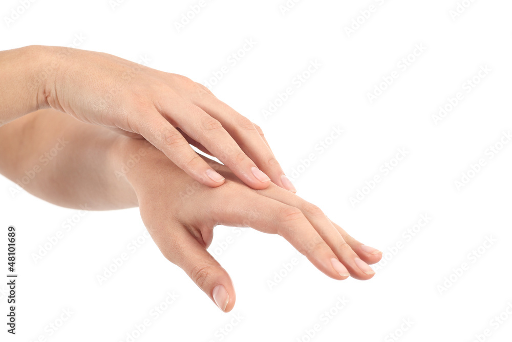 Woman rubbing her hands