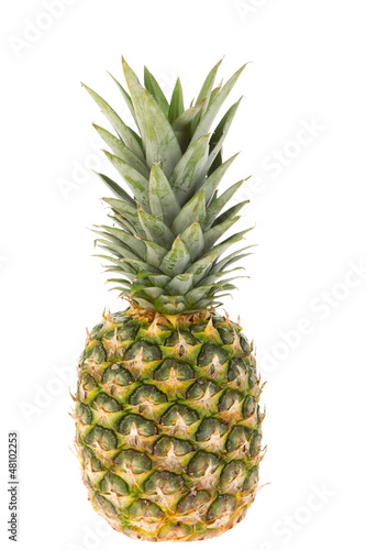 ripe whole pineapple isolated